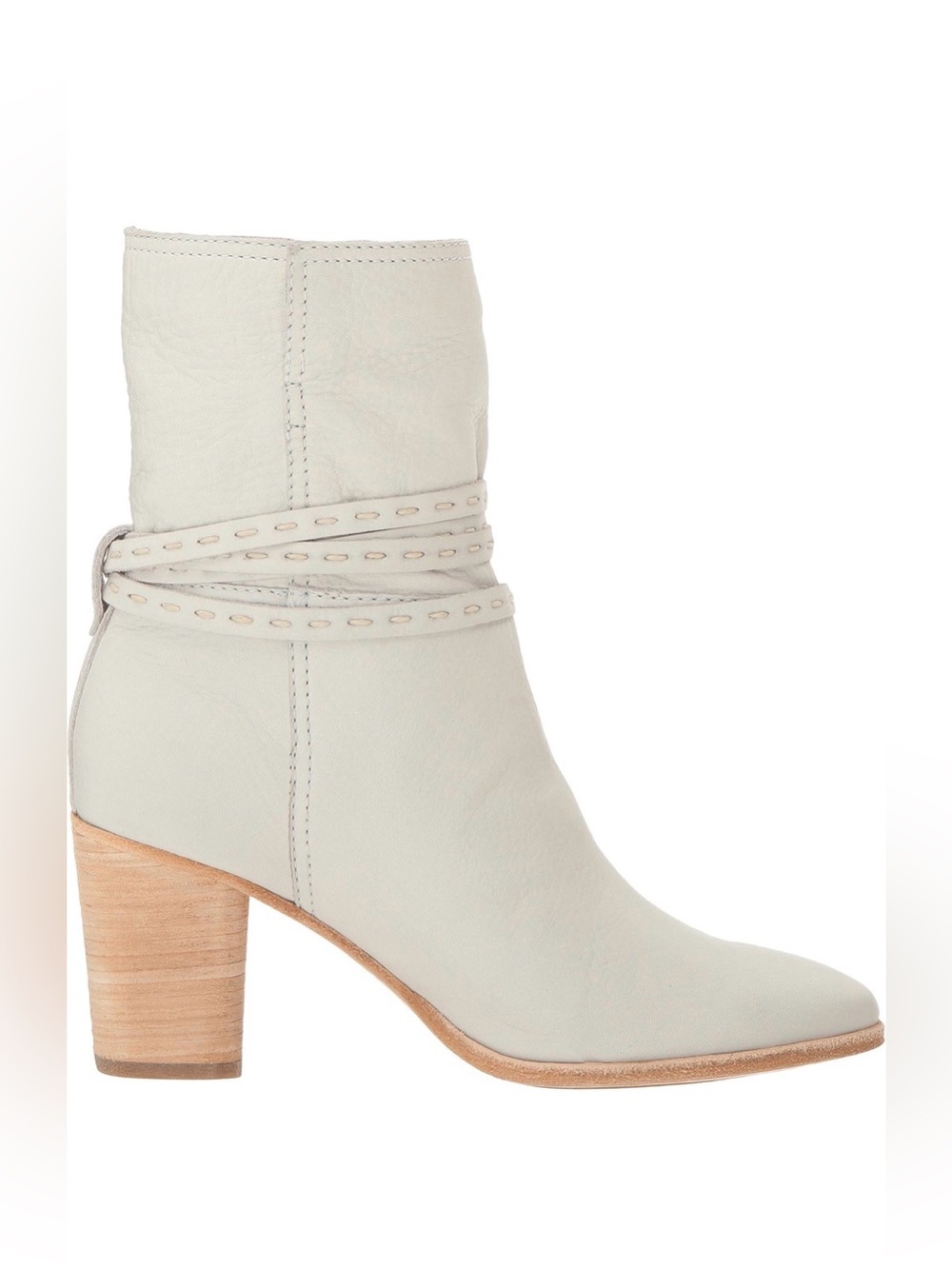 Frye Naomi Pickstitch white leather ankle boots 6 - Picture 13 of 14